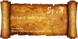 Sztari Mária névjegykártya